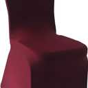 WELMATCH Burgundy Stretch Spandex Chair Covers - 50 PCS Wedding Events Party Universal Dining Decoration Scuba Elastic Chair Covers Good (Burgundy, 50)