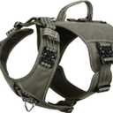 ICEFANG GN8 Tactical Dog Harness with 4X Metal Buckles for Large Sized Dogs,Reflective in Training Walking K9 Dog Vest,No-Pull Front Leash Clip,Adjustable Pet Harness (Green, Large (Pack of 1))