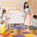 Wesiti 3 Pcs Flexible Seating for Kids Classroom 5.5" 7.9" 9.8" Flexible Foam Seating Round Two-Tone Ottoman Set 3 Tier Stool Heights Floor Foam Seats Cushion for Student Daycare Kindergarten School