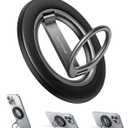 Lamicall for MagSafe Magnetic Phone Ring Grip - 360 Rotation Finger Grip Holder Stand, Super Magnet Cell Phone Kickstand Ring, Mag Safe Accessories for Mom iPhone 17 16 15 14 13 Pro Max Air, Androids (Misty Black)