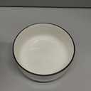 MALACASA 24 OZ Cereal Bowls, Porcelain Soup Oatmeal Bowls Set of 6, White Kitchen Ceramic Serving Bowl wtih Black Rim, Dishwasher Microwave Oven Safe, White, Series Luna, Ivory White 