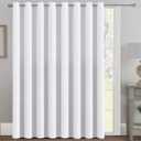 H.VERSAILTEX Patio White Curtains 100x84 Inches for Sliding Door Extral Wide Blackout Curtain Panels Thermal Insulated Room Divider - Grommet Top, 7' Tall by 8.5' Wide