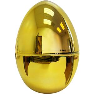 GiftExpress Jumbo Easter Egg - 10" Tall x 7" Wide Extra Large Empty Plastic Eggs - Perfect Kids & Adult Party Toys for Gift Baskets or Egg Hunt Decor - 2 Piece, Gold