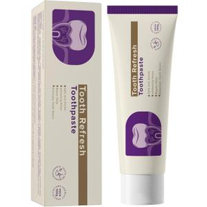 Tooth Refresh Toothpaste, Fresh Breath Whitening Toothpaste, Natural Oral Care & Enamel Repair, Helps Remove Coffee, Tea & Wine Stains, 3.52 oz (1)