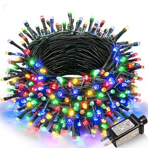 Nielfoi Multicolor Christmas Lights Outdoor, 100FT 300 LED String Lights for Outside Waterproof with 8 Modes, Connectable Plug in Fairy Light for Indoor Home Garden Patio Party Holiday Decorations