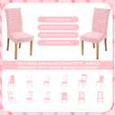 VitalCozy Pink Heart Dining Chair Covers Set of 2 Valentine's Day Chair Covers Cute Faux Fur Soft Heart Seat Slip Covers for Dorm Home Bedroom Valentines Day Gifts Wedding Party Decor