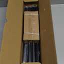 Black Curtain Rods for Windows 48 to 84 Inches Adjustable Heavy Duty 1" Diameter Window Curtain Rod with Decorative Finials for Outdoor Farmhouse Bedroom Kitchen Living Room