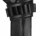 Revolver Holster, Western Cowboy Pistol Holster Adjustable Right Hand Leather Pistol Holster with Bullet Pouch for Outdoor Hunting (Black)