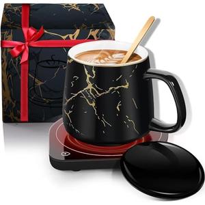 Coffee Mug Warmer & Mug Set, Coffee Cup Warmer with 2 Temperature Settings, Electric Coffee Warmer for Desk Auto Shut-off, Candle Warmer Coffee Warmer with Mug Set for Christmas & Birthday Gifts