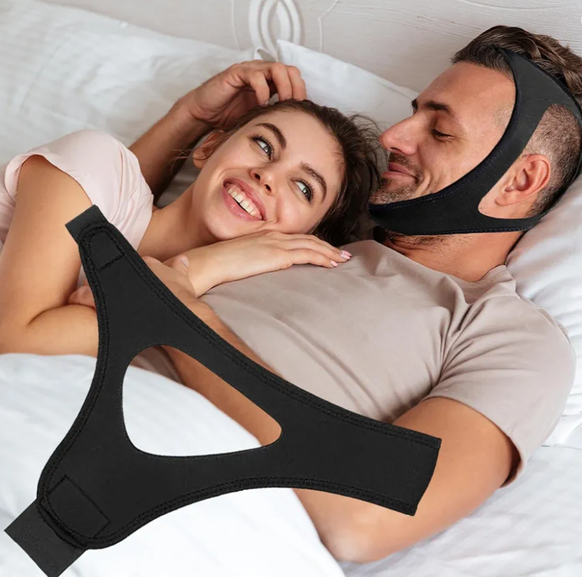 Anti-Snoring Chin Strap Devices, Chin Strap for Sleeping, Effective Stop Snoring Solution, Adjustable Breathable Chin Strap for Men and Women Sleeping, Black06
