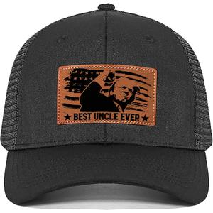 2 x Best Uncle Ever Hat, Uncle Hat for Christmas Fathers Day Birthday, Gifts for Dad from Niece Nephew, Uncle Trucker Black Cap (Black)