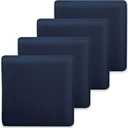 Patio Cushion Covers Only 22x20x4 inch 4 Pack Waterproof Outdoor Cushion Covers Outdoor Seat Cushion Slipcover with Zipper (Navy Blue)