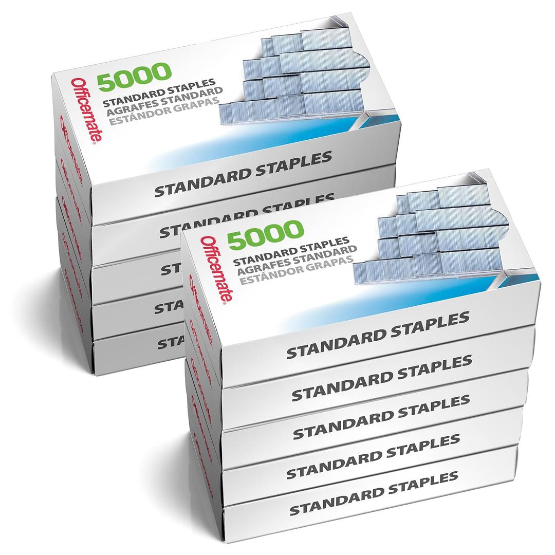 Officemate Standard Staples, 10 Boxes General Purpose Staple (91950)