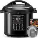 CARORI 1200W 12-in-1 Electric Pressure Cooker 8Qt, Stainless Steel Pressure Cooker, Slow Cook Rice Cooker Steamer Sauté, Yogurt Maker, Warmer & Sterilizer with Recipe, Safer Venting Design, Black