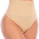 Werena Tummy Control Thong Shapewear for Women Seamless Shaping Thong Panties Body Shaper Underwear Size S/M