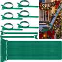 Yinder 50 Pcs Christmas Elk Garland Ties for Banister Adjustable Banister Garland Ties Green Holiday Cable Straps 12" Nylon Stocking Holders for Christmas Tree Wreath Stairways Railings Decoration