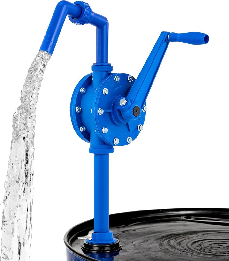 Orion Motor Tech 55 Gallon Drum Pump, Rotary Barrel Pump for Transfer of Chemicals, Acidic Solutions, Fuel, Water Based Fluids, Drum Pump Fits 5 to 55 Gallon Drums Hand Water Pump for 55 Gallon Barrel