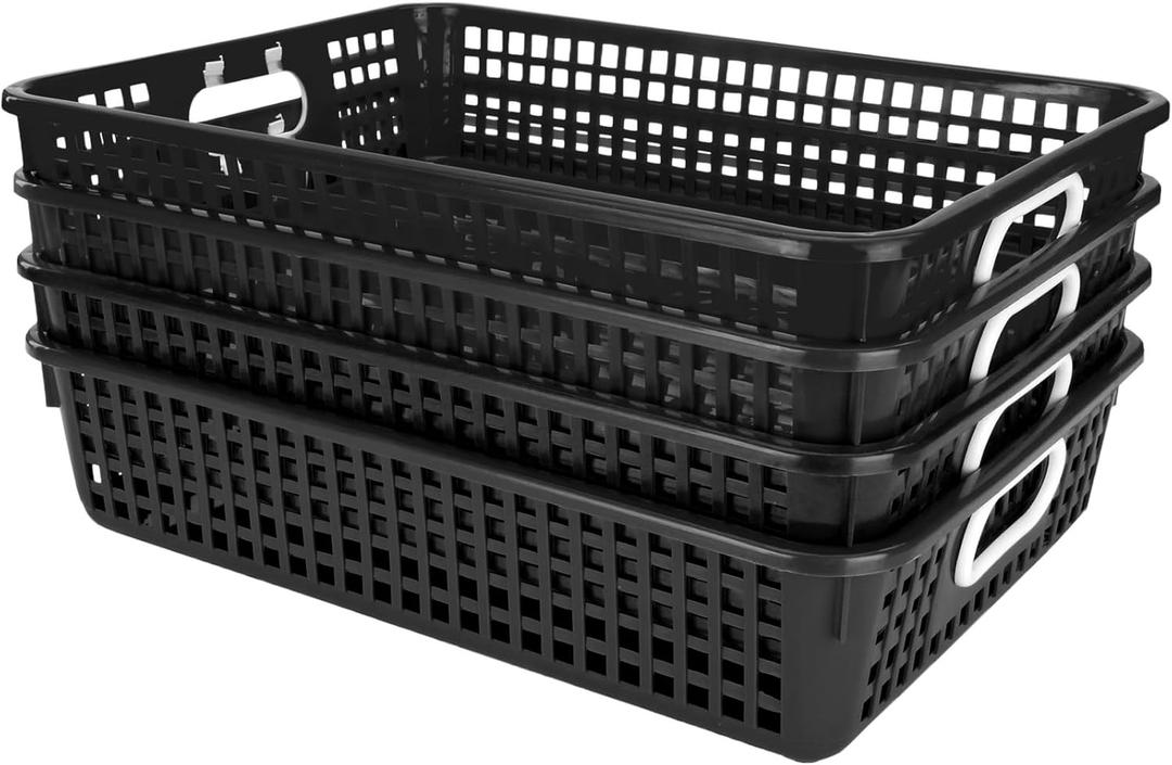 Really Good Stuff 14x10 Desktop Paper Storage Basket - Black