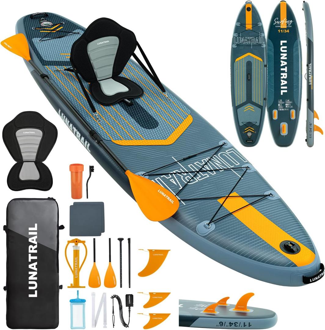 11' x 34" Extra Long Extra Wide Inflatable Stand Up Paddle Board SUP Kit Item Highlights