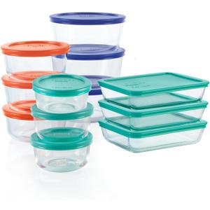 Pyrex Simply Store (12Pack) Glass Food Storage Containers Set, (1, 2, & 3 Cup) Meal Prep Containers with Plastic BPAFree Lids, Dishwasher & Microwave Safe