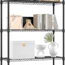 1250 lbs 5 Tier Shelf Metal Storage Shelves Shelving Wire Rack Heavy Duty Closet Organizers for Garage Kitchen Bathroom Laundry Black 13.8" D x 35.4" W x 68.5" H