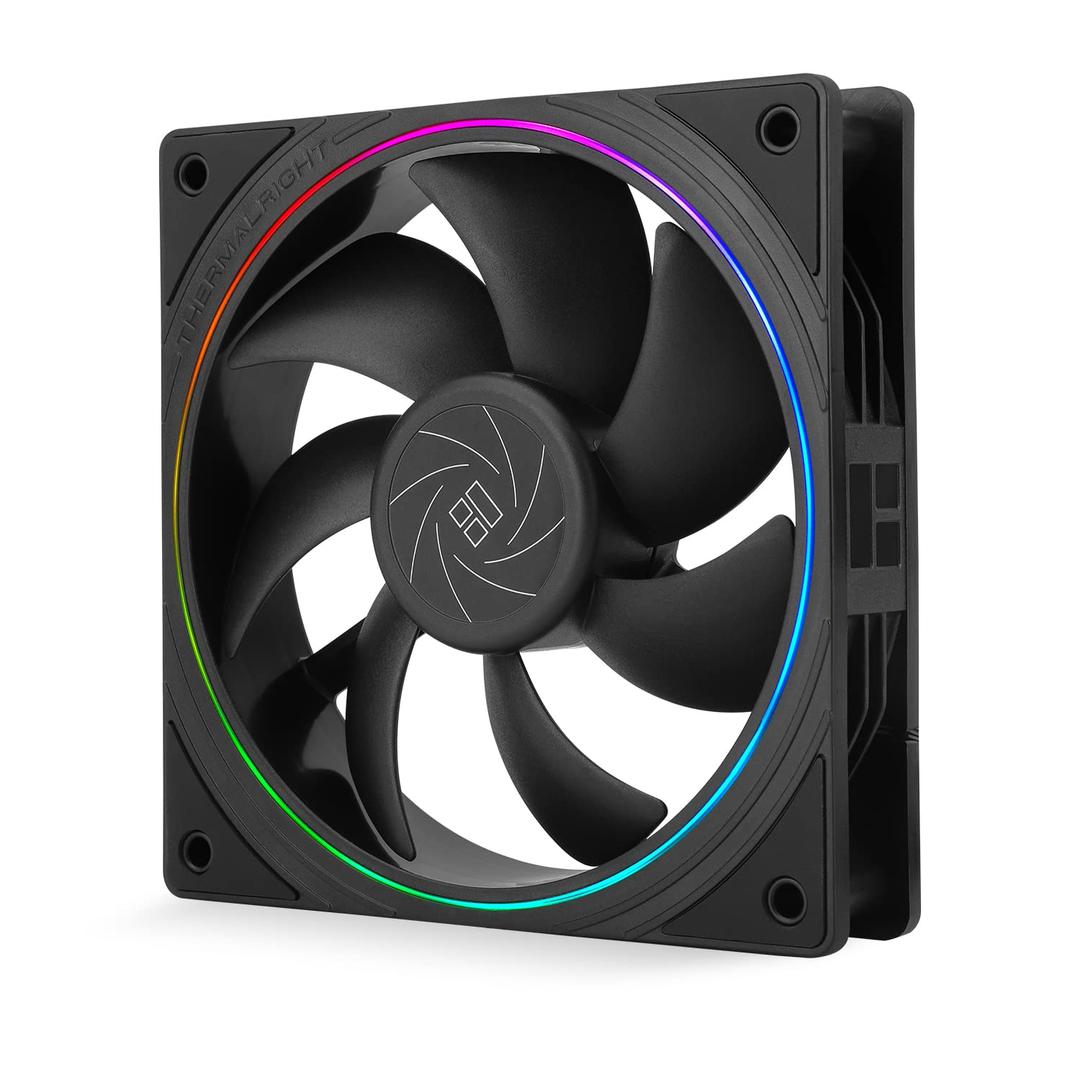 Thermalright TL-S12 120mm Silent CPU Fan, Computer Case Cooler, ARGB Thin Aperture,4pin PWM Connector, with S-FDB Bearing, up to 1500RPM PC Cooling Fan, Black