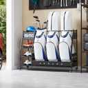 Lauren&Harold 3 Golf Bag Organizer Garage Storage, Golf Storage Rack Stand, Large, Black