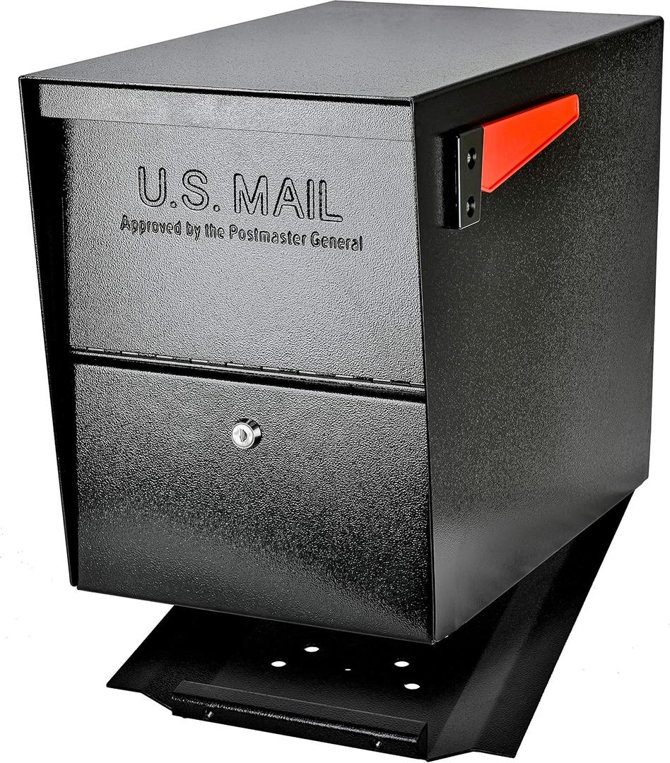 Mail Boss 7206 Package Master Curbside Locking Security Mailbox | Black,Medium