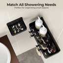 Orimade Shower Caddy 3-Pack, No-Drill Adhesive Shelves with 4 Hooks for Bathroom, Rustproof ABS Plastic Storage Organizer Set, Black