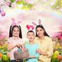 Dudaacvt 7x5ft Easter Backdrop Happy Easter Photography Backdrops Green Grass Photo Background Colorful Eggs Children Kids Adult Easter Party Backdrop