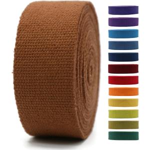 Cotton Webbing 2" & 1.5'' & 1" - 5 Yards - 50+ Colors -%100 Natural Cotton - Turkish Woven - Heavy Duty1 Inch 1.5 Inch 2 Inch Canvas Webbing for Sewing Straps Bags Climbing Indoors Craft DIY 11455 (25.Ginger Spice)