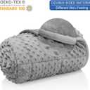 Huloo Sleep Weighted Blanket Twin 15lbs for Adult(48"78",Gray) Breathable Soft Minky Weighted Throw Blanket for All Season,Heavy Blanket with Premium Glass Beads