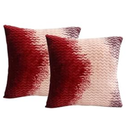 Set of 2 Winter Decor Throw Pillow Covers 18x18inBrown Plush Pillow Covers for Living Room Sofa CouchNeutral Cushions Covers Red and White Gradient Throw Pillow