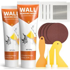 Drywall Repair Kit,Wall Patch Repair Kit,2 Pack Wall Patching Agent,Simple Filling of Wall Holes & Efficient Crack Repair, Plaster Wall Repair,Apartment Friendly