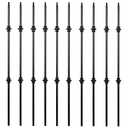 S02-Wrought Iron Balusters Set of 10 Hollow Double Knuckle Balusters - Decorative Metal Balusters for Decks Spiral Stair Railing - 1/2 -inch Iron Spindles Satin Black Metal Railing