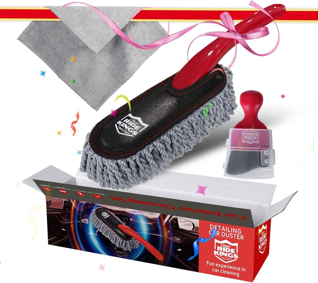 Car Duster Interior Detailing Kit (3 Packs),Scratch Free,Microfiber Towels Interior/Exterior Cleaning,Detailing Tools Car Gifts for Men Women