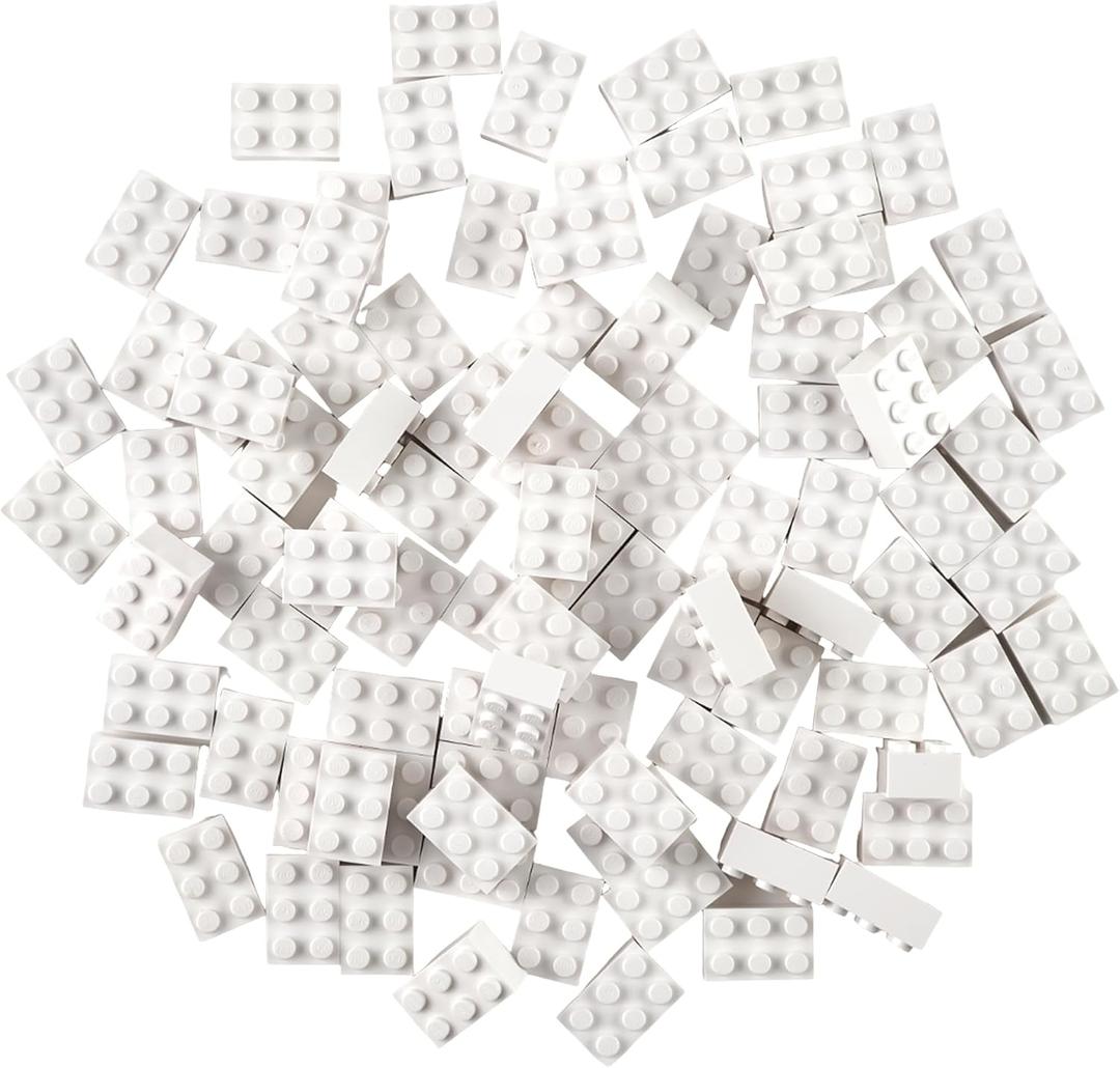 Strictly Briks Compatible with Lego Classic Bricks Starter Kit, White, 96 Pieces, 2x3 Studs, Building Creative Play Gift Set for Ages 3 and Up, 100% Compatible with All Major Brick Brands