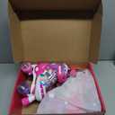 SULIFEEL Rainbow Unicorn 4 Size Adjustable Light up Roller Skates for Girls Boys for Kids Beginners Rollerskates Pink Large