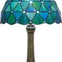 Tiffany Lamp Stained Glass Table Lamp Sea Blue Bedside Lamps Bedroom Living Room Dining Room Office Decoration Desk Lamp Home Decoration Creative Gift