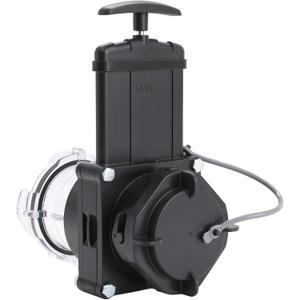 Twist-On Waste Valve RV Gate Valve with Built-in Clear Adapter Compatible with Most Brands of Bayonet/Lug Adapter UV-Resistant(1Pack) Black&Clear(8049)