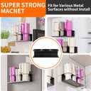 Magnetic Cup Holder for Stanley 40 & 30 oz Tumbler Organizer with 6 Slots and Hanging Hooks, Magnetic Fridge Water Bottle Organizer for Tumblers, Cups and Bottles  3-Pack Black