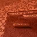SiinvdaBZX Damask Rectangle Tablecloth, Luxury Jacquard Design Rust/Burnt Orange Table Cloth 60" x 102", Wrinkle Free Satin Polyester Table Cover for Dinner Party Banquet Holiday