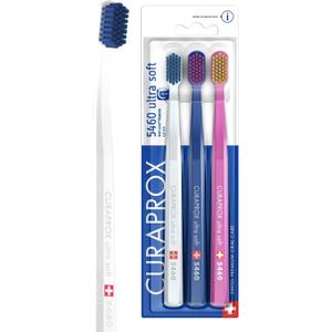 Curaprox CS 5460 Ultra-Soft Toothbrush Adult Tooth and Gum Care | Super Soft Curen Bristles for Gentle Cleaning | Blue-Pink, Single Pack
