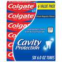 Colgate Cavity Protection Toothpaste with Fluoride, Minty Great Regular Flavor, Anti Cavity Toothpaste, 6 Pack, 6 Oz Tubes