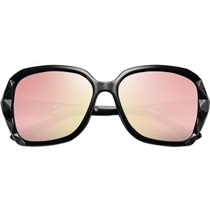 FEISEDY Polarized Women Square Sunglasses Sparkling Composite Shiny Frame B2289