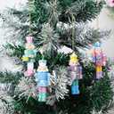 Christmas Nutcrackers Ornaments: 8Pcs Candy Resin Hanging Nutcracker Figures, Pastel Nutcracker Decor for Christmas Tree Candy Colored Nutcracker