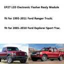 EP27 LED Flasher Relay 5 Pin Fit for 1997-2008 Ford F150 | 1997-2010 Super Duty F250-F550 | 1995-2011 Ranger | LED Electronic Turn Signal & Hazard Warn Realy, Stop Hyper Flash, EP27 Flasher Relay