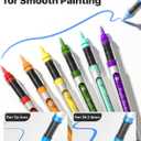 JusArt Acrylic Paint Markers Brush Tip 18 Colors, Water-Based No-Bleed Markers with Automatic Ink Control, Waterproof Acrylic Paint Pens for DIY Art & Crafts -Fabric, Wood, Rock, Ceramic, Metal