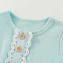 Baby Girl Bodysuit and Headband Outfit Cotton Ruffle Sleeveless Baby Clothes (12-18 Months, Blue Dots)