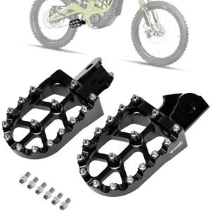 Dirt Bike Foot Pegs,Ebike Aluminum Prickly Pedals Footrest for Surron Light Bee X S/Segway X160 X260/E-ride Pro SS/CRF190L CRF150F CRF230F 2003-2019/Talaria Sting MX3 MX4,Black